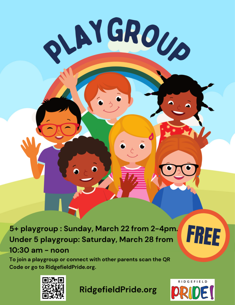 Pride Playgroups - 2 groups, one for children under age 5 and a second group for children over 5