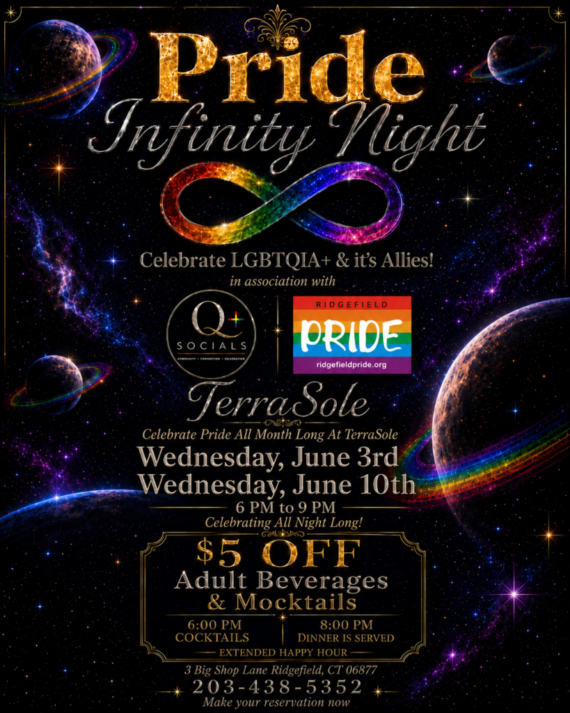 Pride Happy Hour at TerraSole June 3 & 10 from 6-9pm